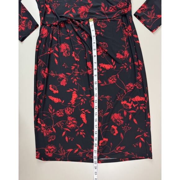Lauren by Ralph Lauren Womens Floral Jersey Dress 10 Classic Night Out Elevated - Picture 9 of 16
